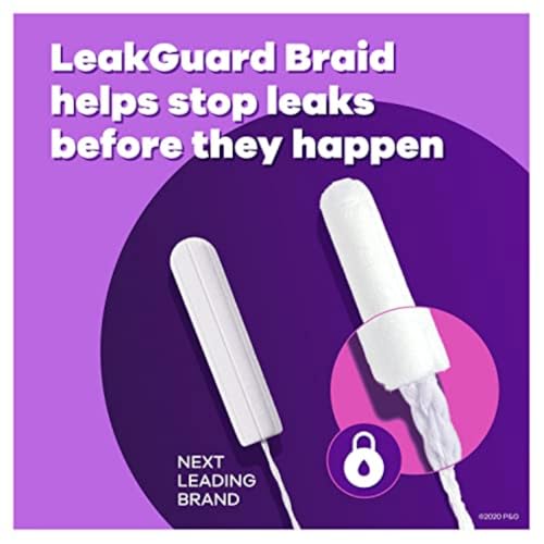 Image of Tampax Radiant Tampons, Super Absorbency, with Leakguard Braid, Unscented, 28 Count X 6 Packs (168 Total Count)