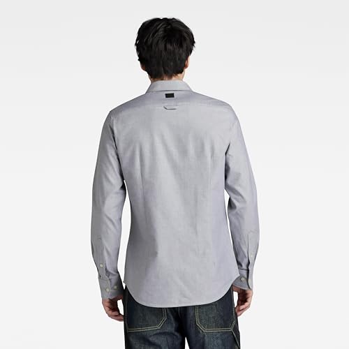 G-Star RAW Herren Bristum 2.0 Slim Hemd, Mehrfarben (Correct Grey/White Oxford D23553-C895-C760), XS – Ansicht 4