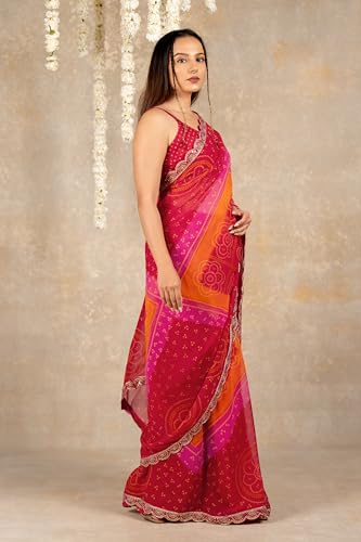 Image of MIRCHI FASHION Saree for Woman Georgette Floral Printed | Lightweight Comfortable Sari for Regular Social Wear and social visits