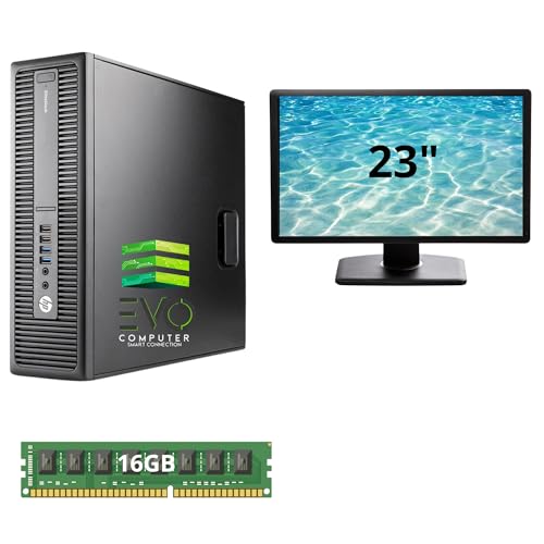 HP – 800 G2 Sobremesa | 16 GB RAM | 480 GB SSD | Monitor Incluido | Intel Core i5 6ª Gen | Equipo Potente para Oficina y Trabajo Diario | Windows 11 Pro | Reacondicionado (23 Pulgadas)