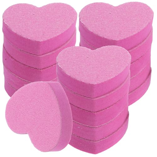 MALUGOGO 50 Limas de Uñas en Bloque de Esponja Doble Cara para Manicura y Pedicura, Bloque de Lijado Rosa Lavable para Uñas Acrílicas y Naturales, Herramienta Profesional para Cuidado