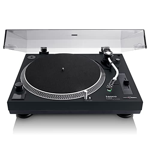 Lenco Tocadiscos de tracción directa L-3828 - Tocadiscos DJ - Grabación USB - Control de pitch -...