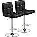 Yaheetech Bar Stools Set of 2 - Modern Adjustable Kitchen Island Chairs Counter Height Barstools Swivel PU Leather Chair Black 30 inches,X-Large Base and Seat