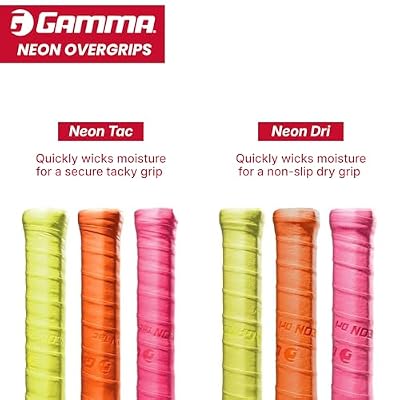 GAMMA Sports Neon Tennis Overgrips - High Performance and Moisture Wicking, Also for Pickleball, Padel, Racquet Sports OG Dri, Safari, or Tac Pack of 3