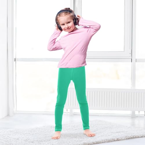 Girl's Leggings Cyan Blue Casual Yoga Pants Tights Trousers Dance Pants Kids Workout Pants, 4T4