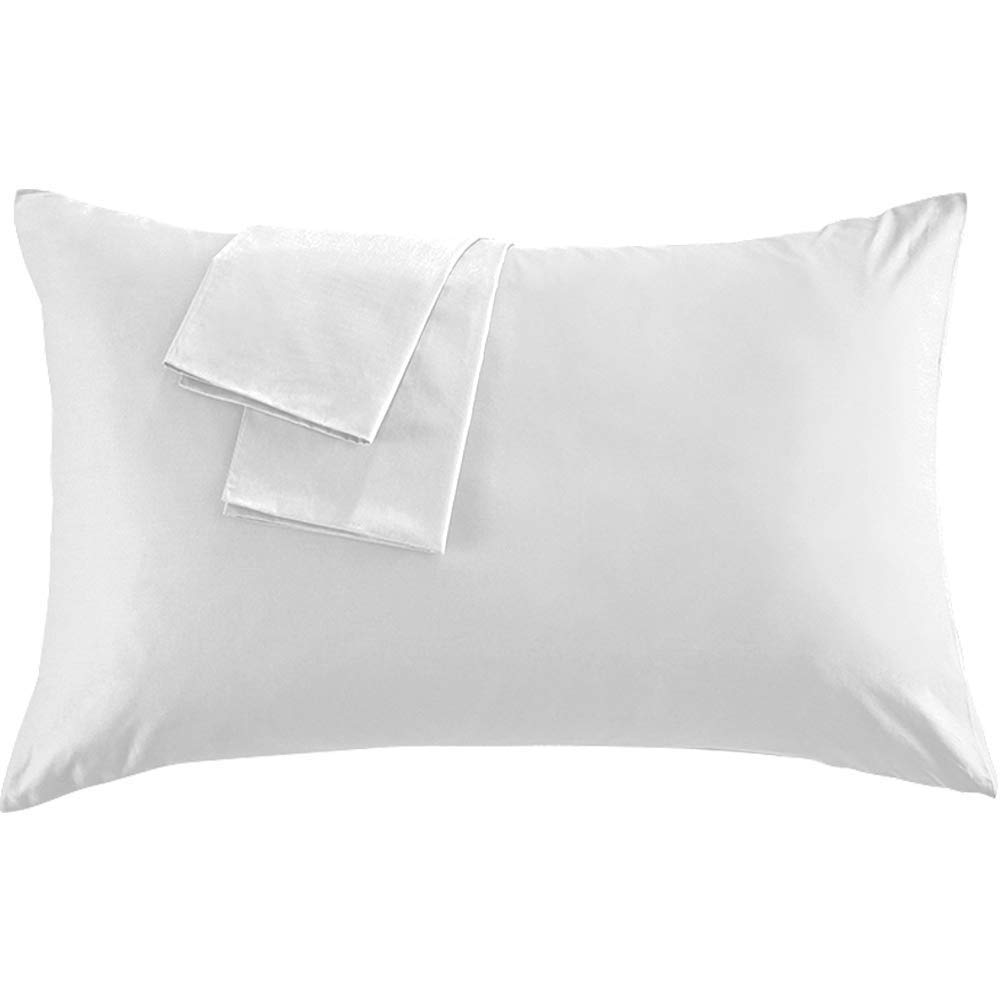 Cotton Star - Fundas de almohada de algodón 100% orgánico de 600 hilos, color blanco