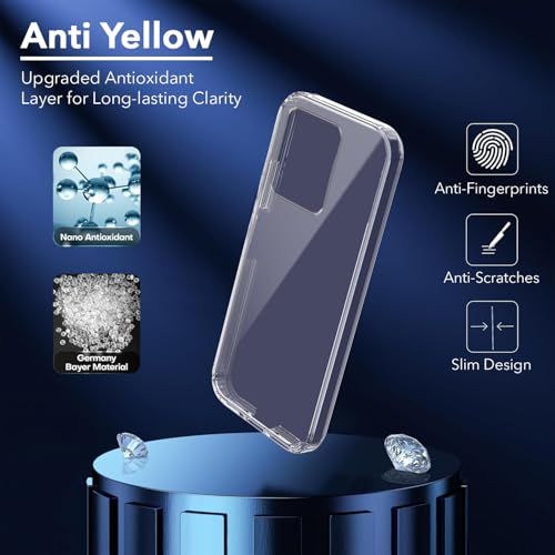 Image of Jkobi Lifetime Anti-Yellow Clear Back Cover Case for Poco C65 (Sleek Hard Crystal | Shockproof and Camera Protection)