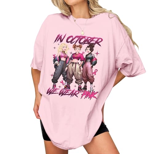 Breast Cancer Shirt - in October We Wear Pink T-Shirt - The 4th of July Shirts for Women