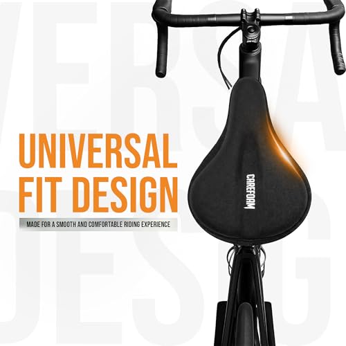 Image of Carefoam Orthopedic Bicycle Seat Cushion Gel Cover for Men & Women | Ergonomic Shock-Absorbing Bike Saddle Pad for Mountain, Road, Commuter & Indoor Exercise Cycles | Waterproof, Universal Fit