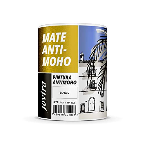 PINTURA ANTIMOHO, evita el moho, resistente a la aparición de moho en paredes, aspecto mate. (750 ML, BLANCO)
