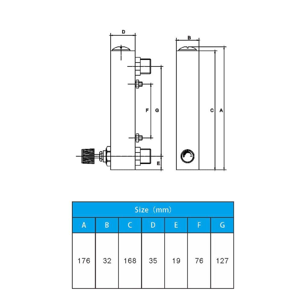 Flussometro a pannello, misuratore di portata per liquidi LZM-15T in vetro acrilico Misuratore di portata regolabile per controllo di misurazione G1/4 '' G1/2 '' (0,3-3 GPM e 1-11 LPM)