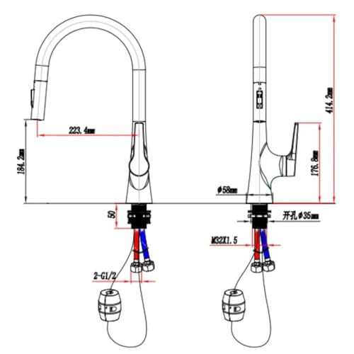 Torneira Cozinha Gourmet Luxo Premium Flexível Extensível Metal Aço Inox Prata Brilhante Monocromado