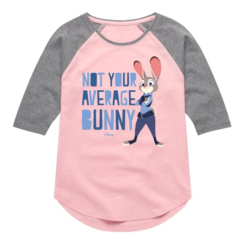 Disney Zootopia - Not Your Average Bunny - Toddler & Youth Girls Raglan Graphic T-Shirt