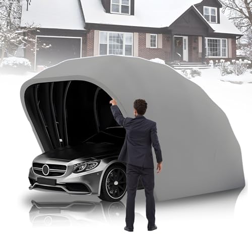 RNQZ Folding Carport,Heavy Duty Semi-Automatic Carport...