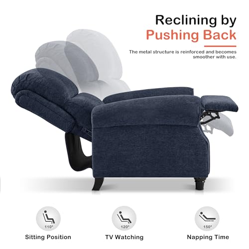 Sillón Chenille Recliner Plegable Azul miniatura 5