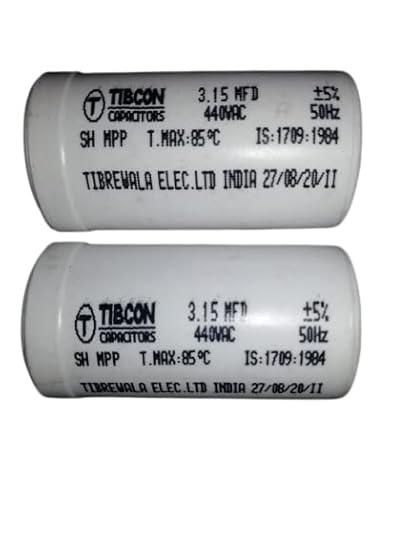 True Light (Tibcon) Capacitor for Ceiling Fan 3.15 MFD, Increasing Fan Speed (2pcs) White