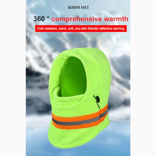 Pasamontaña de invierno térmico reflector para hombre, máscara de ciclismo y esquí con protección contra el viento, color verde fluorescente miniatura 6