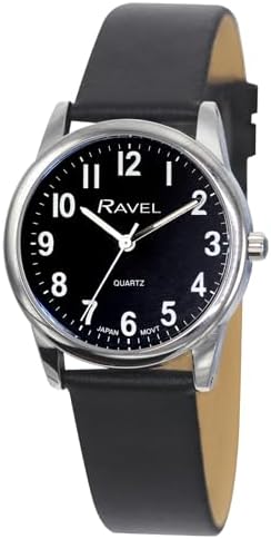 Ravel Plus - Extra Long Life Unisex Everyday Watch with Microfibre Leather Strap - Japanese Analogue Quartz - RP