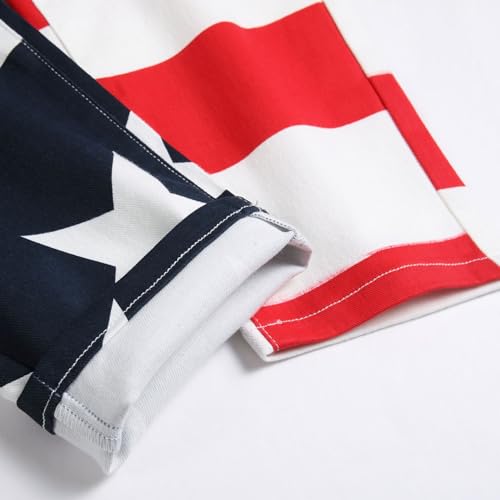 Men's American Flag Stars Stripe Print Jeans 6