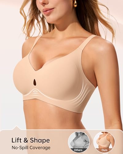 Image of LetsJoli Wireless Bras for Women No Underwire Jelly Bras Seamless Push Up Full Coverage Bralettes Comfortable Everyday Bra