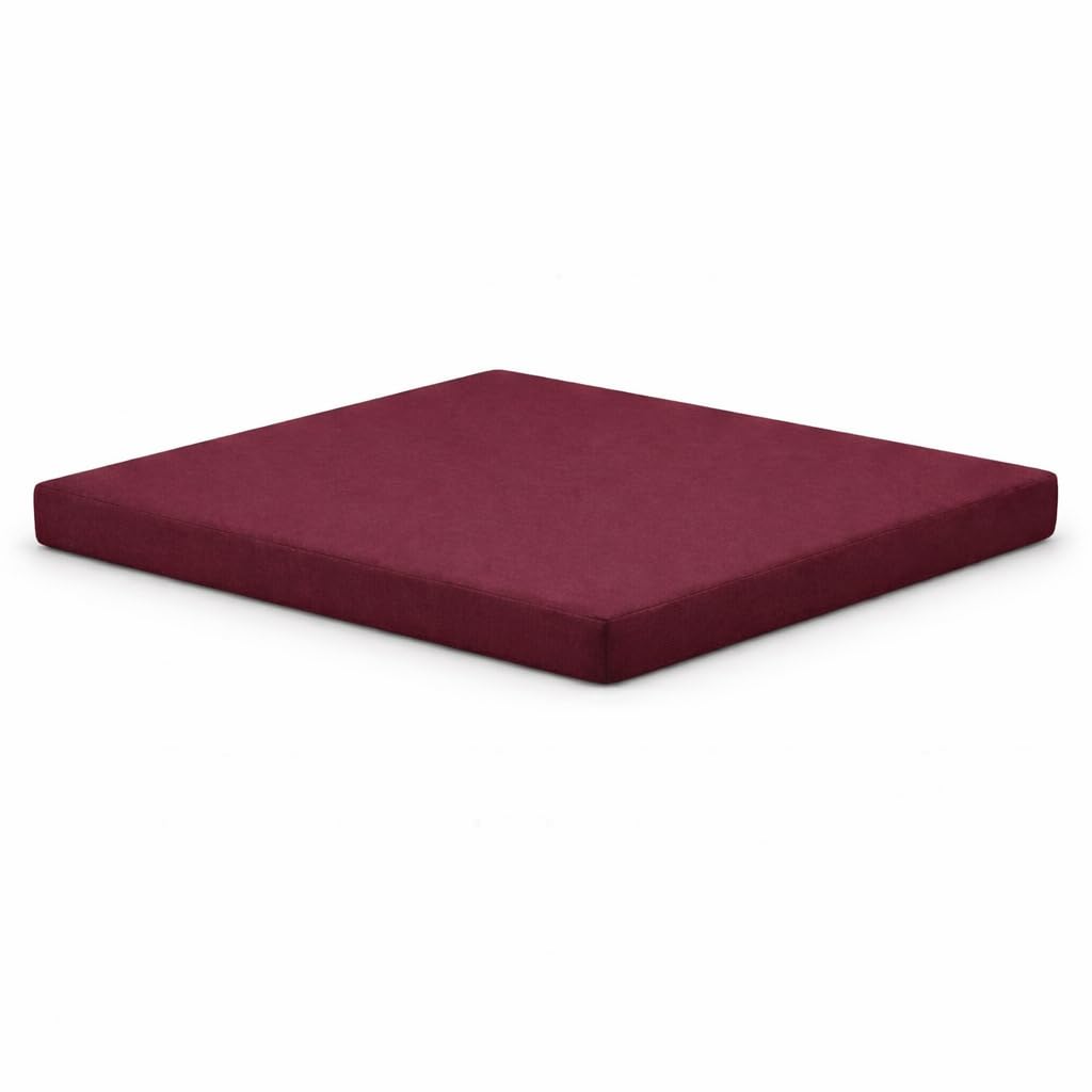 AMANSTYLE LTD Rattan Garden Furniture Cushions – Outdoor Replacement Cushion Pads for Patio Sofa, Conservatory & Garden Seating, Water Resistant Covers (Burgundy, Seat Cushion 65cm x 65cm x 5cm)