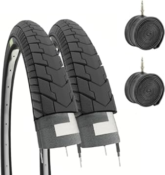 2 COPERTONI 26 X 1 3/8 (37-590) + CAMERE D’ARIA PNEUMATICI NERI X CITY BIKE STRADALE ADULTO VINTAGE