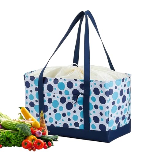 s para la Compra de Comestibles, Asas Reforzadas De Gran Capacidad, De Compras Reutilizable con Cordón, para Hogar Exteriores Camping Picnic Viajes