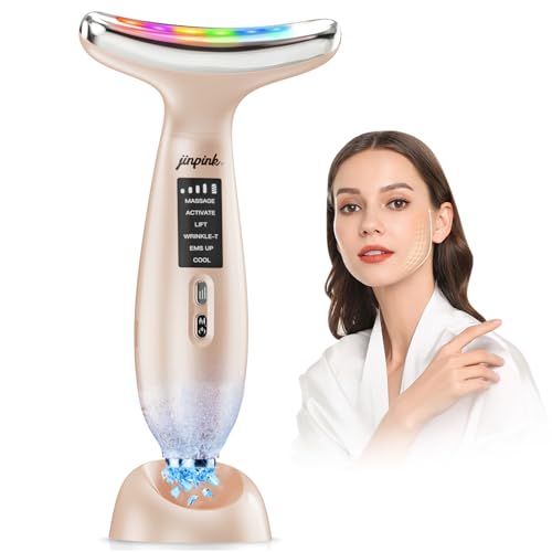Appareil Visage Anti Ride Lifting: Masseur Visage 5°C Froid & 45°C Chaleur – Appareil Massage de Beauté Electrique EMS 6 Modes LED 7 Couleurs – Soin...