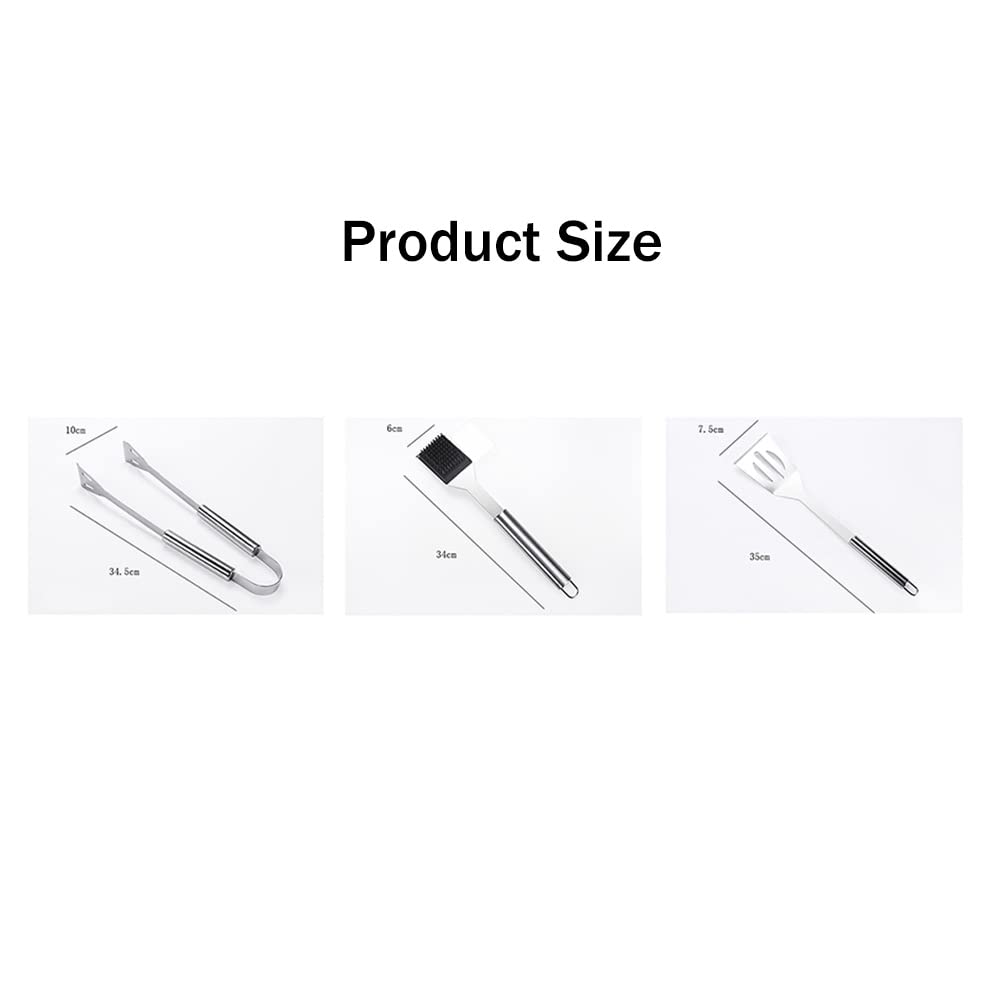 ICOBES Set di attrezzi per barbecue in acciaio inox, 29 pezzi, accessori per barbecue, valigetta in alluminio, per esterni, campeggio, argento