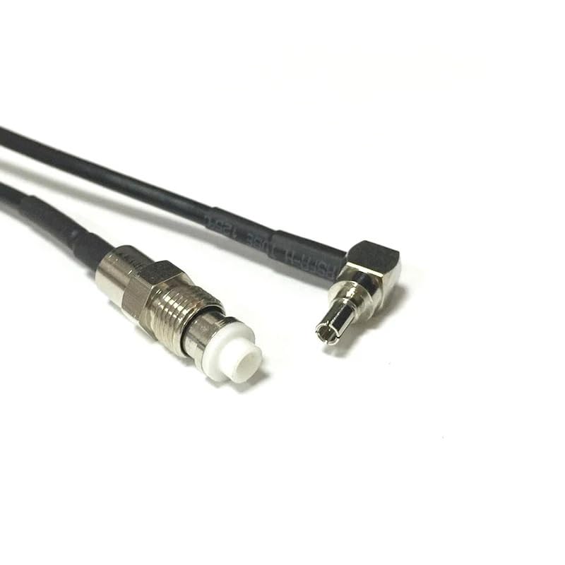 Connecteur FME mâle femelle vers CRC9 angle droit rigide câble RG174 30CM