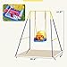 Qaba 3 in 1 Toddler Swing Set, Folding Child Swing Set for Kids with Seat Belt, Adjustable Seat for Garden Patio Outdoor Indoor for Children Gift, Blue