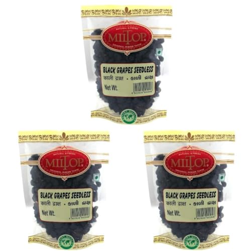 Image of Miltop Kishmis Raisin Black Seedless-Kali Draksh, 500gm (Pack of 3)