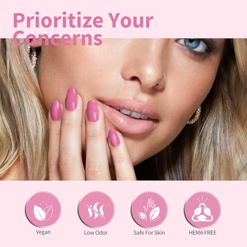 Image of CANNI Red Pink Gel Nail Polish, 1Pcs Red Gel Polish Baby Pink Color Nail Polish High Gloss Soak Off U V Nail Manicure Salon DIY