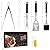 Grill Accessories Kit, Stainless Steel Grill Tool Set with 4-in-1 BBQ Spatula, Grill Fork, Grill Tong, Grill Grush, Skewers, Silicone Corn Holders, Grilling Gift Set for Men and Women
