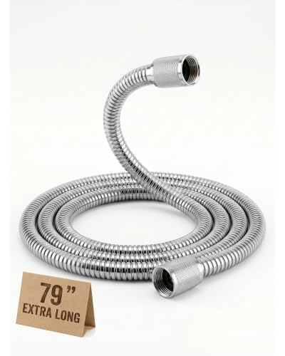 Universal 59-Inch Shower Head Hose - Durable Stainless Steel Leak-Proof Brass Connectors Easy Install Replacement for Handheld Shower Heads (VMASSTONE SHH-001 Chrome)
