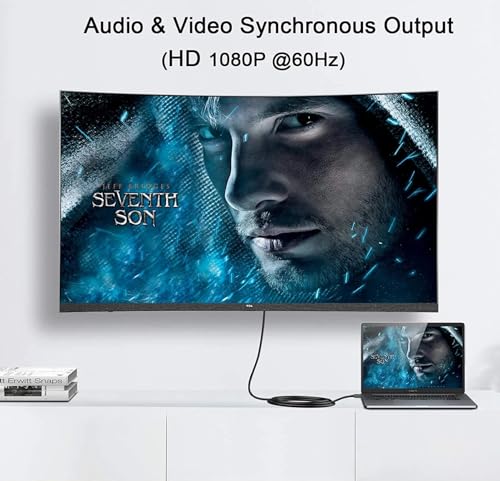 Image of INICIO DisplayPort To HDMI Cable 1.8m [ 1080p@60Hz ] DP to HDMI Male 1080p Uni-Directional Cord For Dell, Monitor, Projector, Desktop, AMD, NVIDIA, Lenovo, HP, ThinkPad