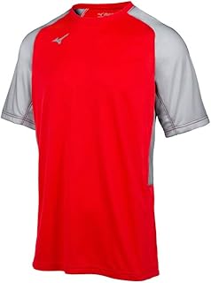 Mizuno Aerolite Crew Baseball Jersey, Red-Grey, Medium