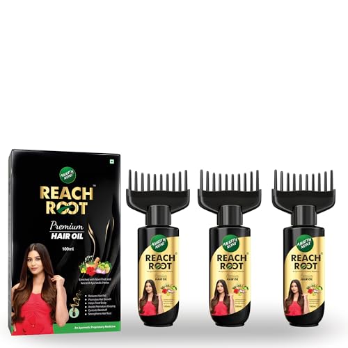 Image of Amrith Noni Reach Root Premium Hair Oil 100ml | Natural Herbal Hair Care | Ayurvedic Scalp Care Oil | Chemical Free Hair Oil - Pack of 3