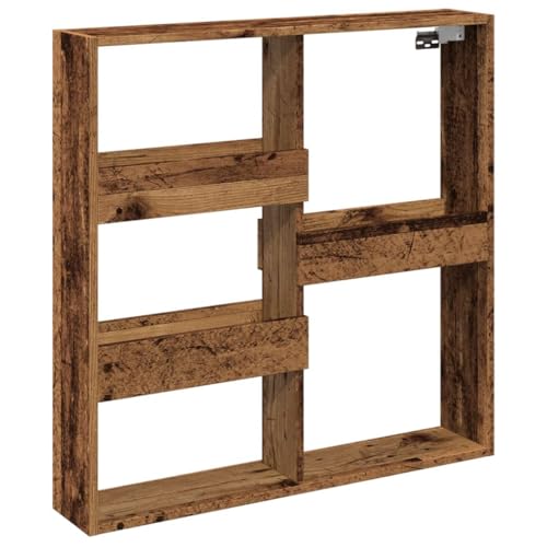 KKgypkn Armoire murale aspect bois vieilli 80 x 15 x 80 cm en bois robuste avec surface lisse et résistance à l'humidité, une armoire murale décorative...
