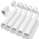 Kalkehay 3" W 7.5Ft L Mini Split Line Set Cover Air Conditioners PVC Decorative Lineset Cover Kit for Central AC, HAVC, Heat Pumps