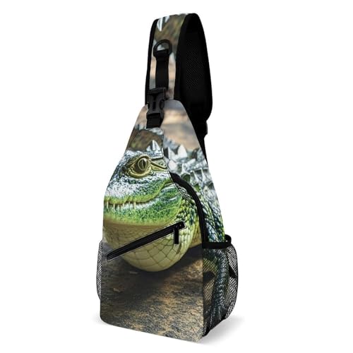 Mochila de hombro verde cocodrilo bandolera pecho senderismo