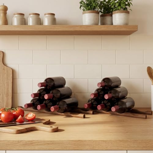 Barydat-4-Pcs-Wood-Wine-Rack-Compact-Wine-Bottle-Holder-Tabletop-Vino-Stand-Display-Rack-Countertop-Bottle-Storage-Shelf-Organizer-for-Cabinet-Kitchen-Bar-Pantry-Basement-Decor5-GroovesBrown