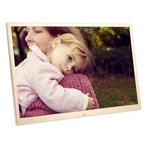 Tbest 17 Zoll Goldener Digitaler Fotorahmen