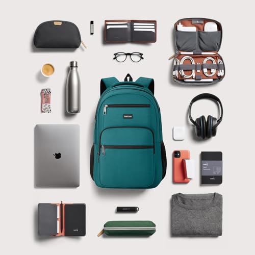 Image of YAMTION Laptop Backpack for Men, Black Backpack, School Backpack for Boys and Girls, Bookbag, Work Backpack (Green, 15.6 inch)
