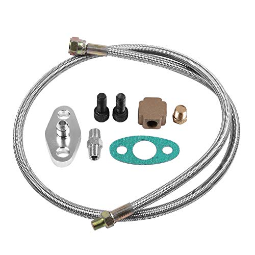 Suuonee Turbo Oil Line, Turbo Oil Feed Line Kit Supply Kit complet pour T3 T4 T3 / T4