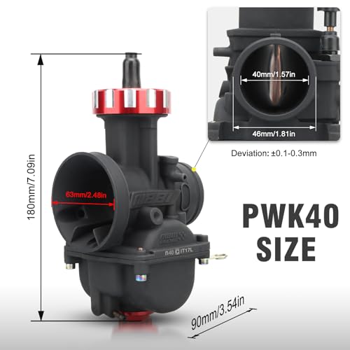 Image of NIBBI Carburetor PWK40 fit Motorcycle Engine with 40mm Carb Jets for DirtBike MiniBike Pit Bike GY6 ATV