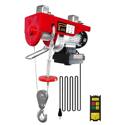 FITHOIST Electric Hoist,440lbs 120V Winch with 262ft Wireless Remote Control,Electric Winch Single/Double Slings with Emergency Stop,110V Lift Hoist for Factories,Warehouses,Construction Site