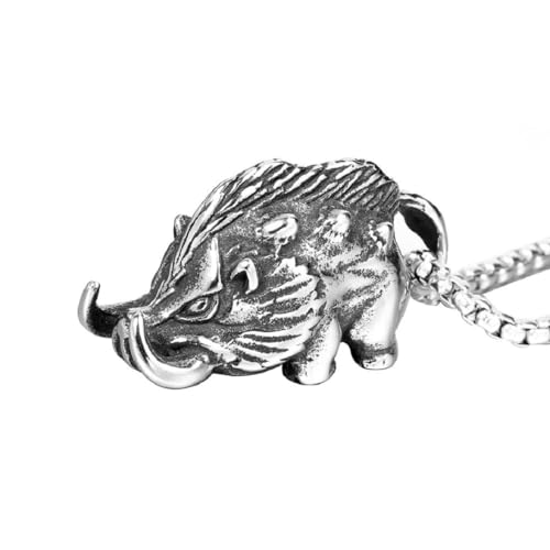 Bijoux pour homme pendentif sanglier robuste aux finitions ciselées main