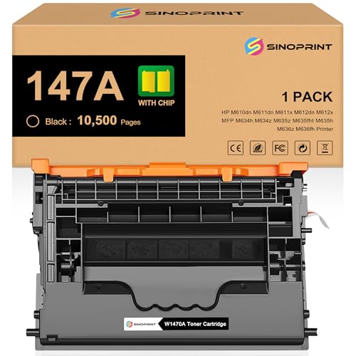 Cartouche W1470A 147A sans traces pour corriger les défauts d'impression sur HP M611 M635