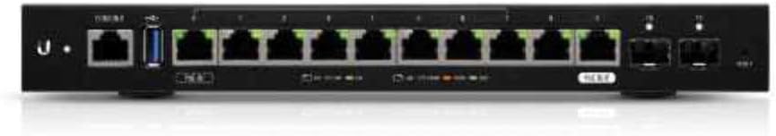Ubiquiti Networks EdgeRouter 12, 10-Port Gigabit Router with PoE Passthrough and 2 SFP Ports (ER-12) (Renewed)